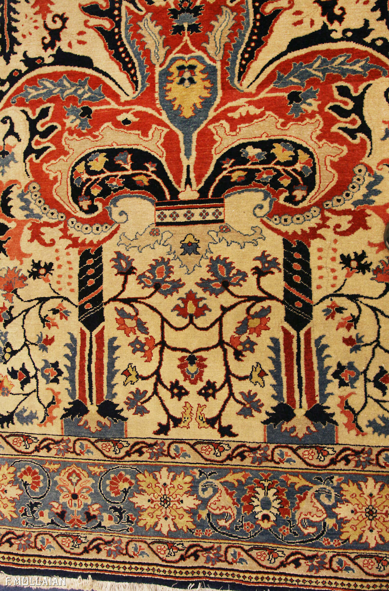 Semi-Antique Persian Kashan Dabir Rug n°:21966182